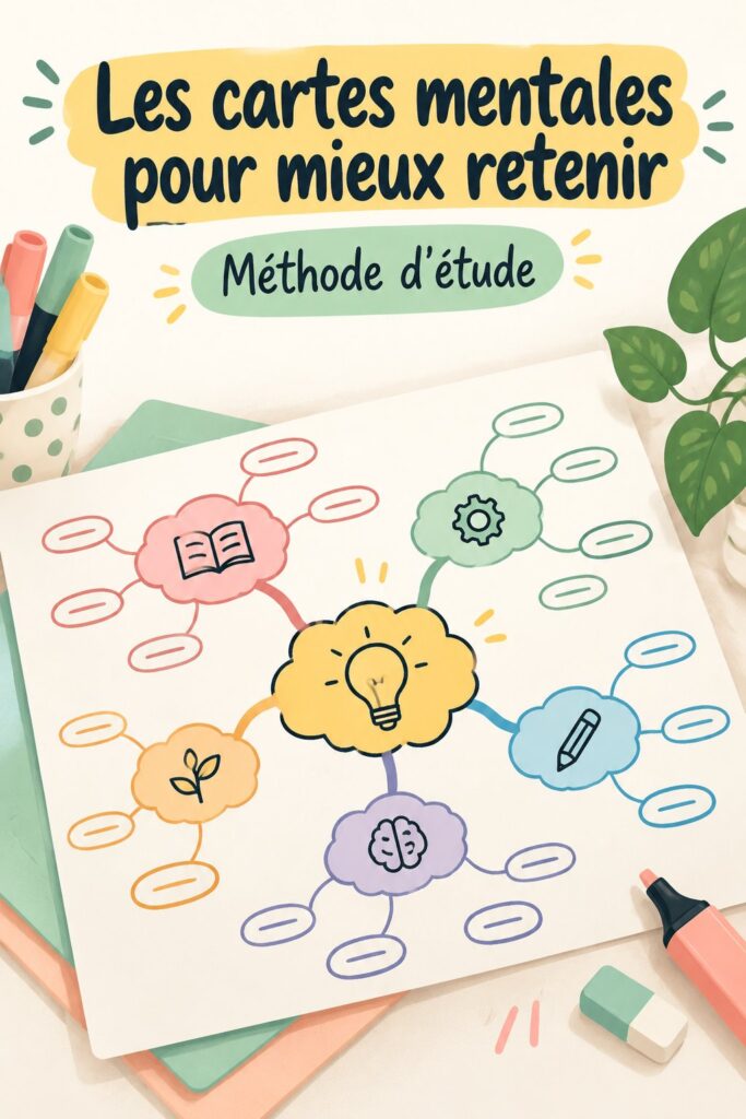 Image d'une carte mentale illustrant des associations d'idées pour une meilleure productivité étudiante