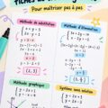 Un aperçu de fiches de travail sur les systèmes d'équations avec des explications claires et visuelles.