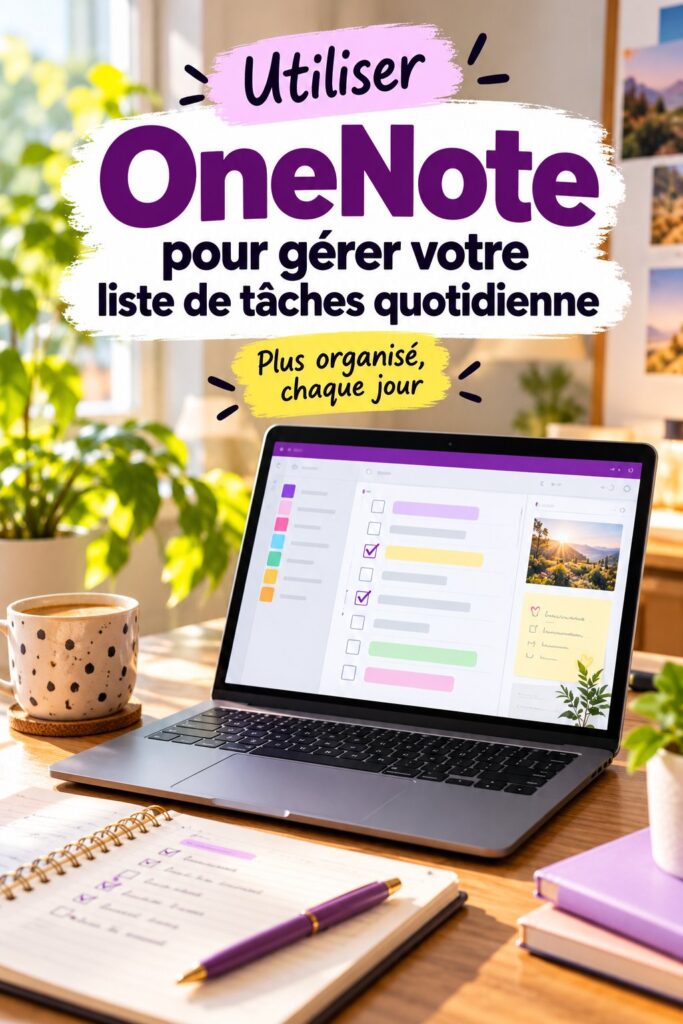 Capture d'écran de OneNote montrant une liste de tâches organisée