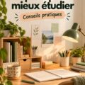 Étudiant organisé sur son bureau avec des outils d'étude.
