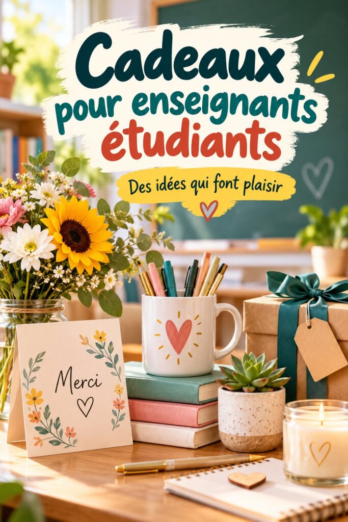 Idées de cadeaux pour enseignants reflétant la gratitude et la créativité.
