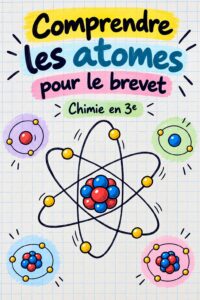 Un élève étudiant les atomes avec des livres et des notes