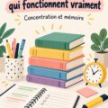 Étudiant concentré utilisant des méthodes d'étude efficaces