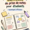 Étudiant en train de prendre des notes dans un carnet avec des stylos colorés