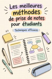 Étudiant en train de prendre des notes dans un carnet avec des stylos colorés