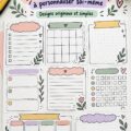 Un bullet journal ouvert avec des mises en page créatives et personnalisées