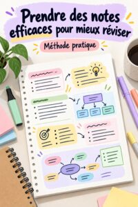 Étudiant prenant des notes efficaces pour ses révisions