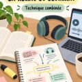 Étudiant prenant des notes pendant une lecture avec un carnet et un stylo