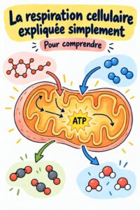Illustration simplifiée expliquant la respiration cellulaire.