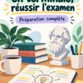 Un étudiant révisant la philosophie avec des livres et des notes
