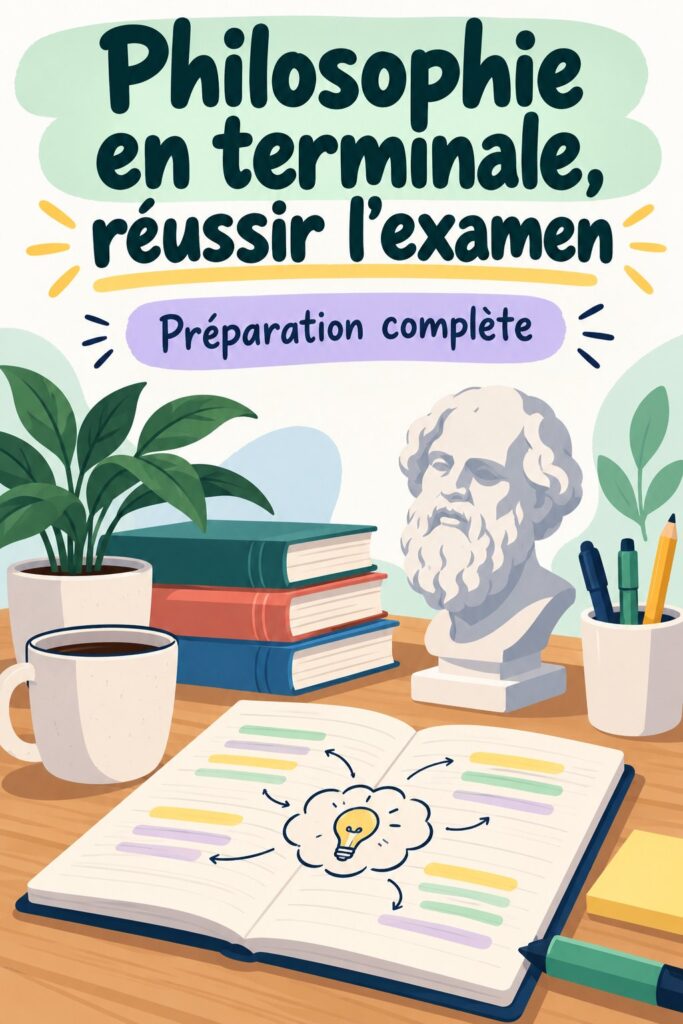 Un étudiant révisant la philosophie avec des livres et des notes