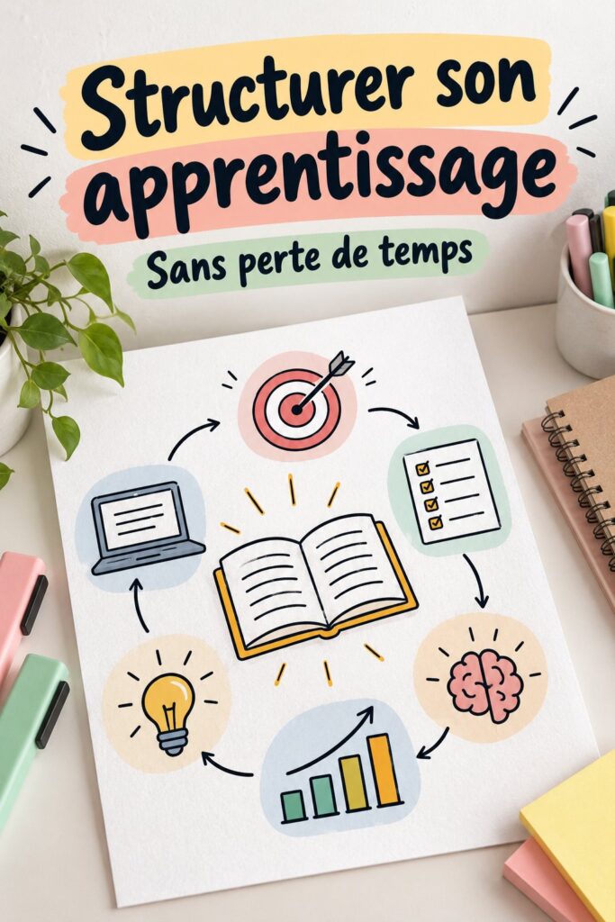 Étudiant structurant son apprentissage avec un tableau