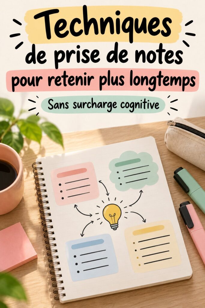 Un étudiant prenant des notes en cours avec des feutres colorés.